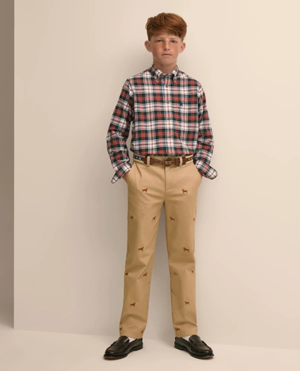 Boys Cotton Flannel Tartan Sport Shirt, image 6