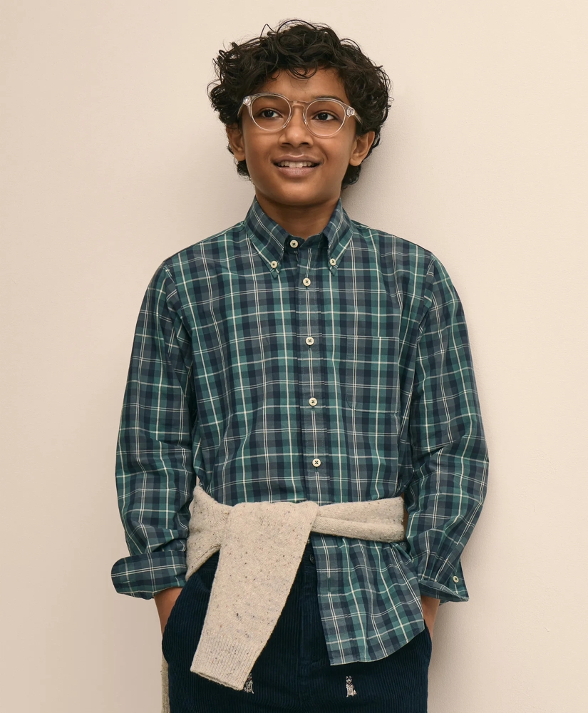 Boys Friday Shirt, Poplin Tartan, image 5