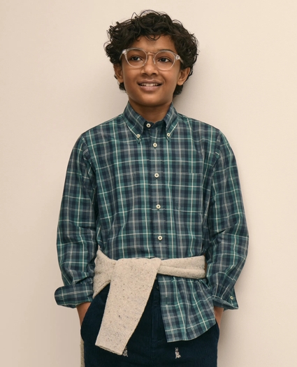 Boys Friday Shirt, Poplin Tartan, image 5