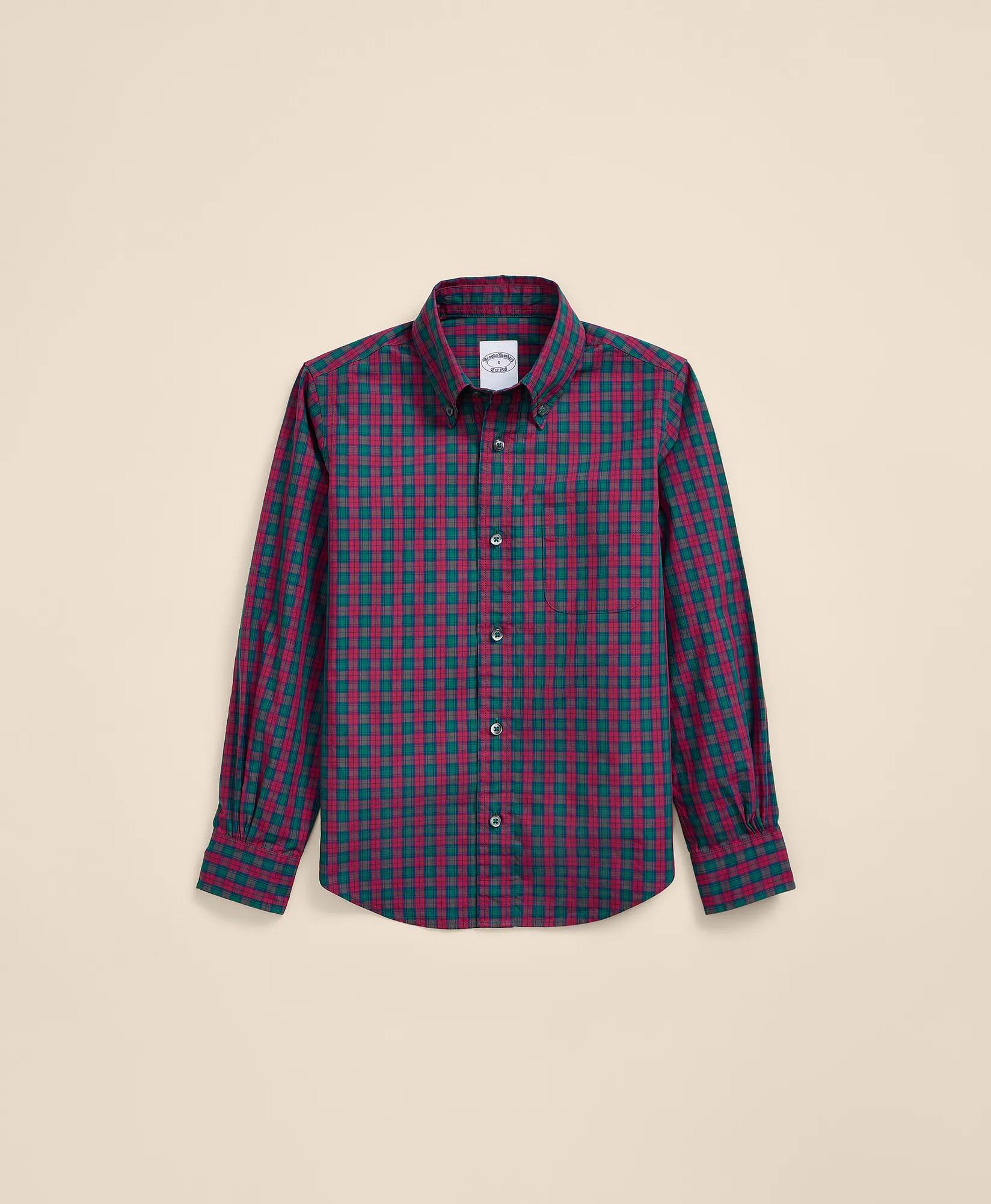 Boys Friday Shirt, Poplin Check, image 1
