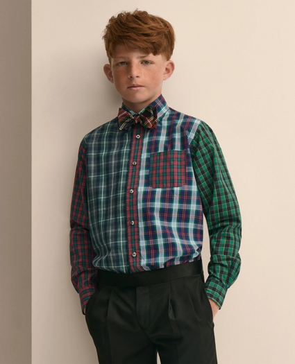 Boys Friday Shirt, Poplin Fun Check, image 1