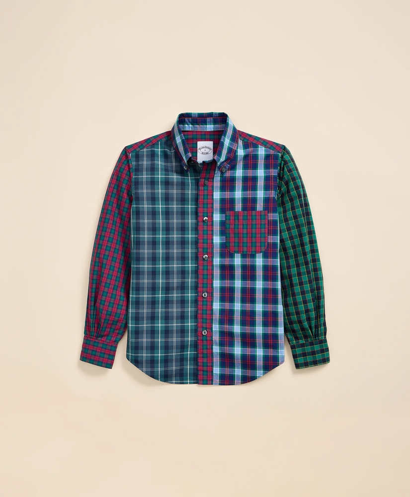 Boys Friday Shirt, Poplin Fun Check, image 2
