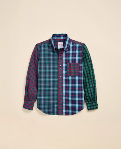 Boys Friday Shirt, Poplin Fun Check, image 2