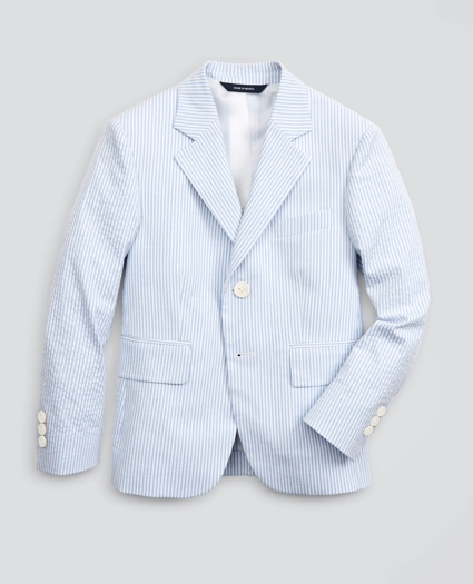Boys Seersucker Two-Button Suit Jacket, image 1