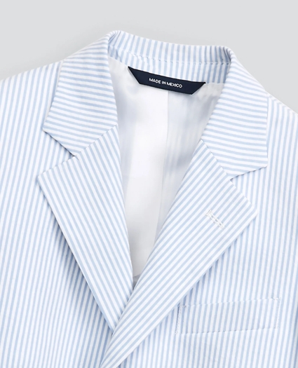Boys Seersucker Two-Button Suit Jacket, image 2