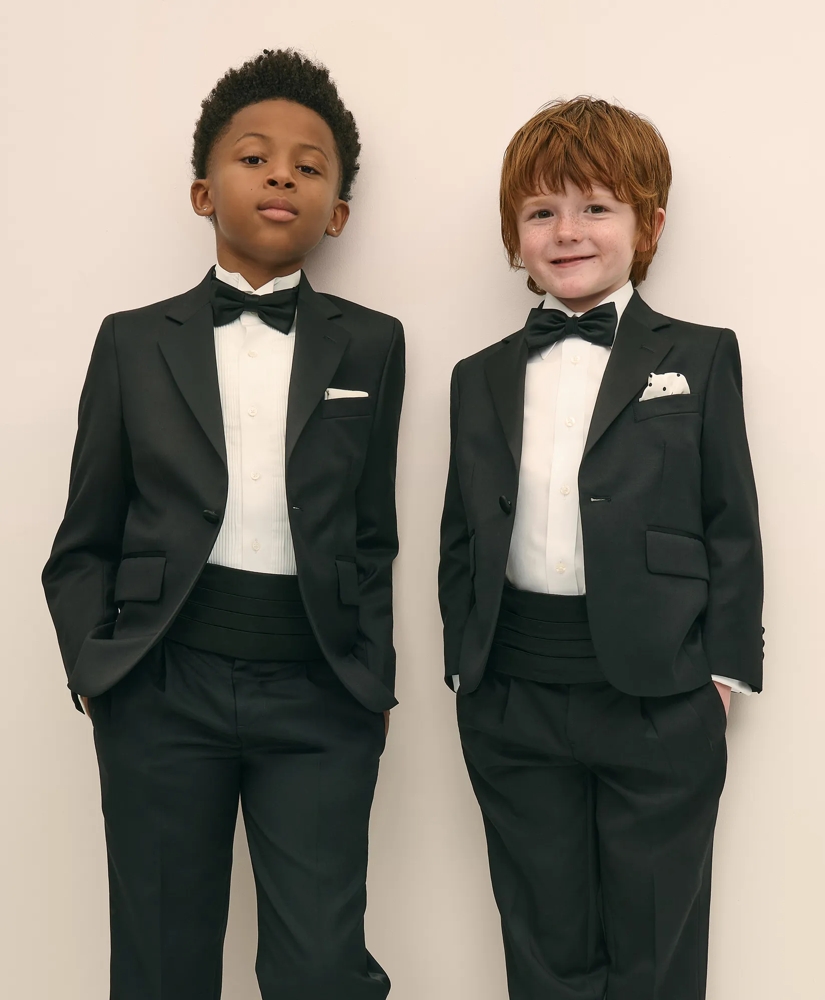 Boys Junior Stretch Wool Tuxedo Jacket, image 2