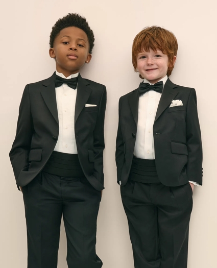 Boys Junior Stretch Wool Tuxedo Jacket, image 2