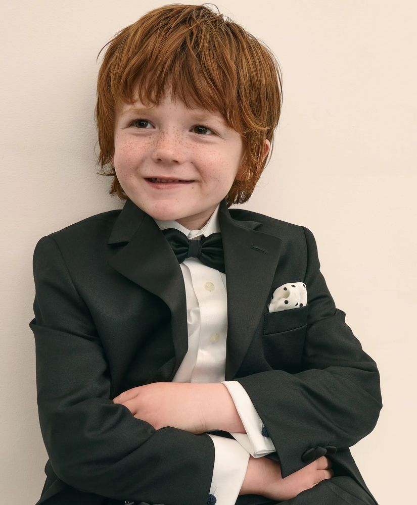 Boys Junior Stretch Wool Tuxedo Jacket, image 5