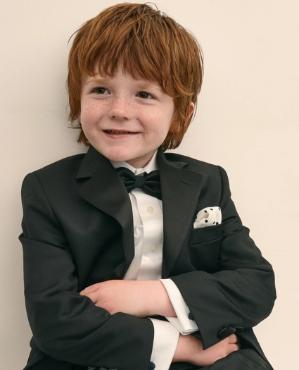 Boys Junior Stretch Wool Tuxedo Jacket, image 5