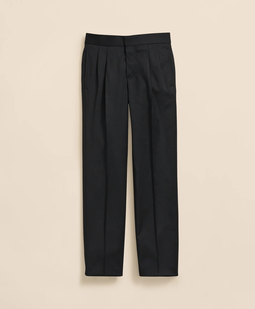 Boys Junior Stretch Wool Tuxedo Pants, image 2