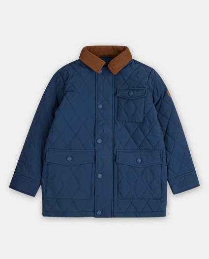 Boys Quilted Jacket with Contrast Collar, image 1