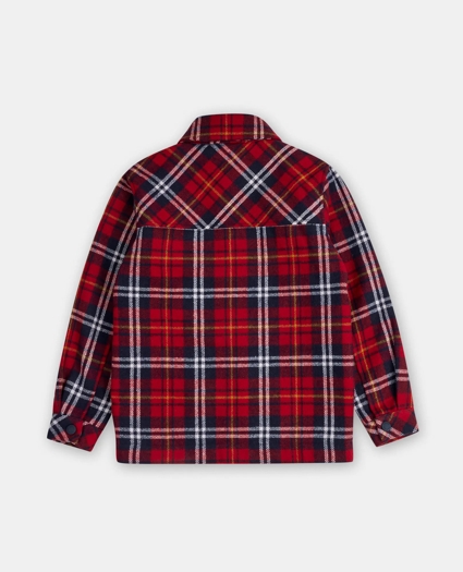 Boys Plaid Flannel Teddy Fleece Shirt Jacket, image 2