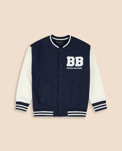 Boys Knit Varsity Jacket, image 1