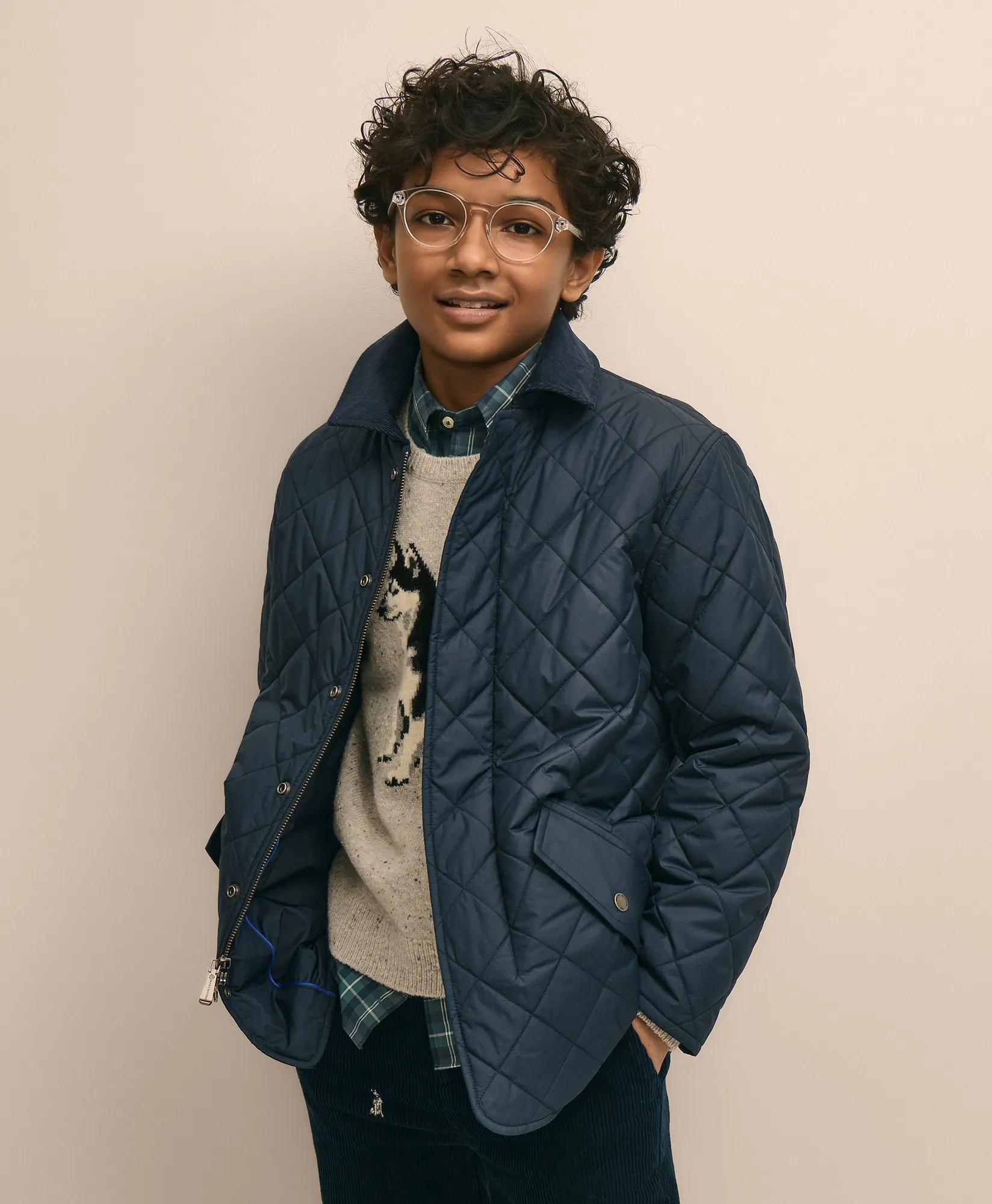 Boys Water-Repellent Quilted Jacket, image 1