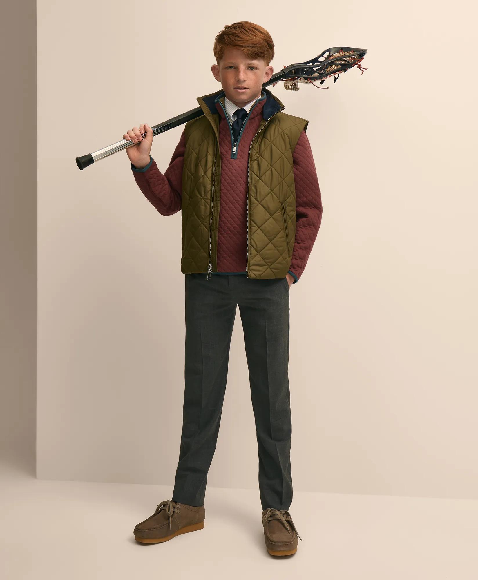 Boys Water-Repellent Quilted Vest, image 1