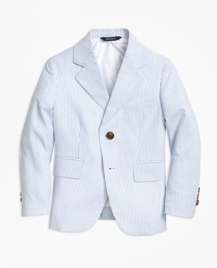 Boys Two-Button Seersucker Junior Jacket, image 1