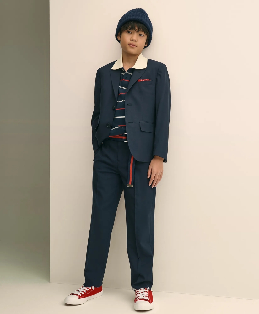 Boys Junior Two-Button Wool Suit Jacket, image 4