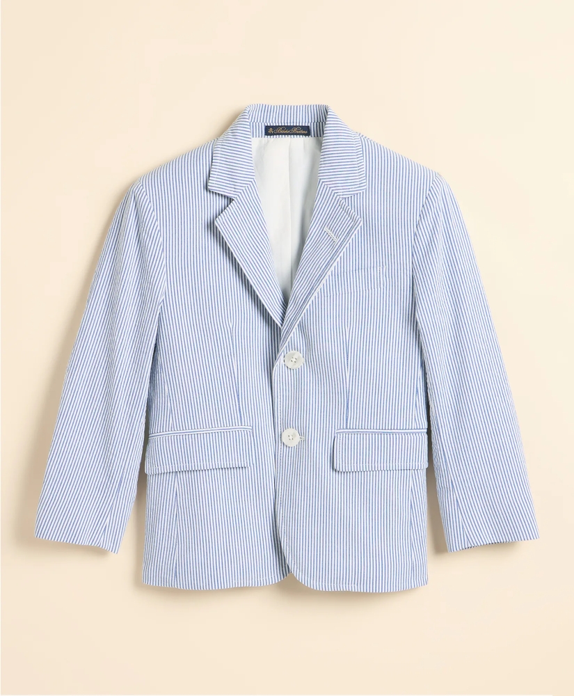 Boys Prep Stretch Cotton Seersucker Suit Jacket, image 2