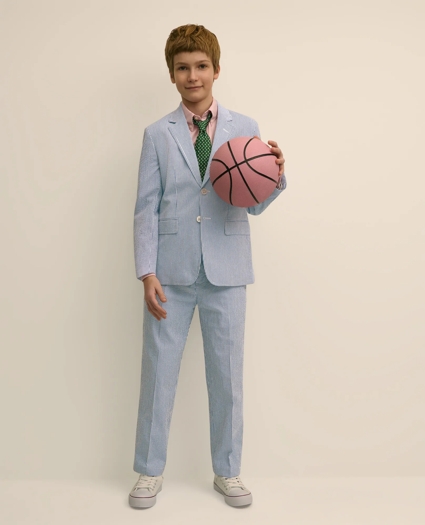 Boys Prep Stretch Cotton Seersucker Suit Pants, image 3