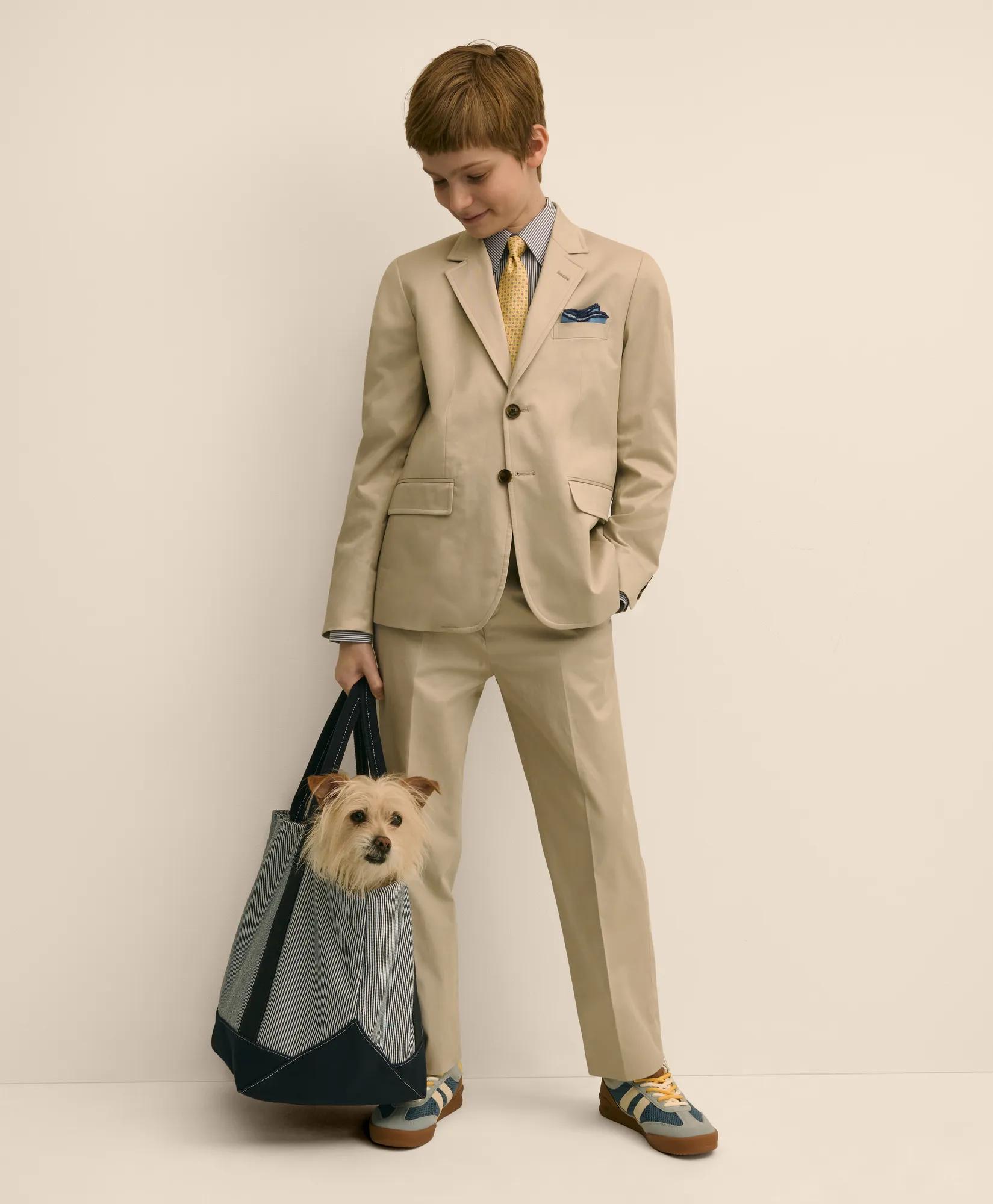 Boys Prep Stretch Cotton Suit Jacket, image 2