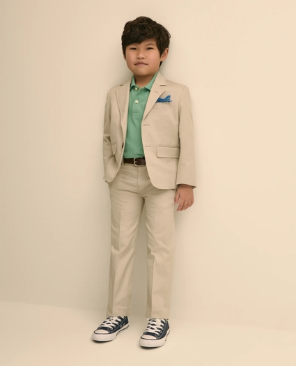 Boys Junior Stretch Cotton Suit Pants, image 1