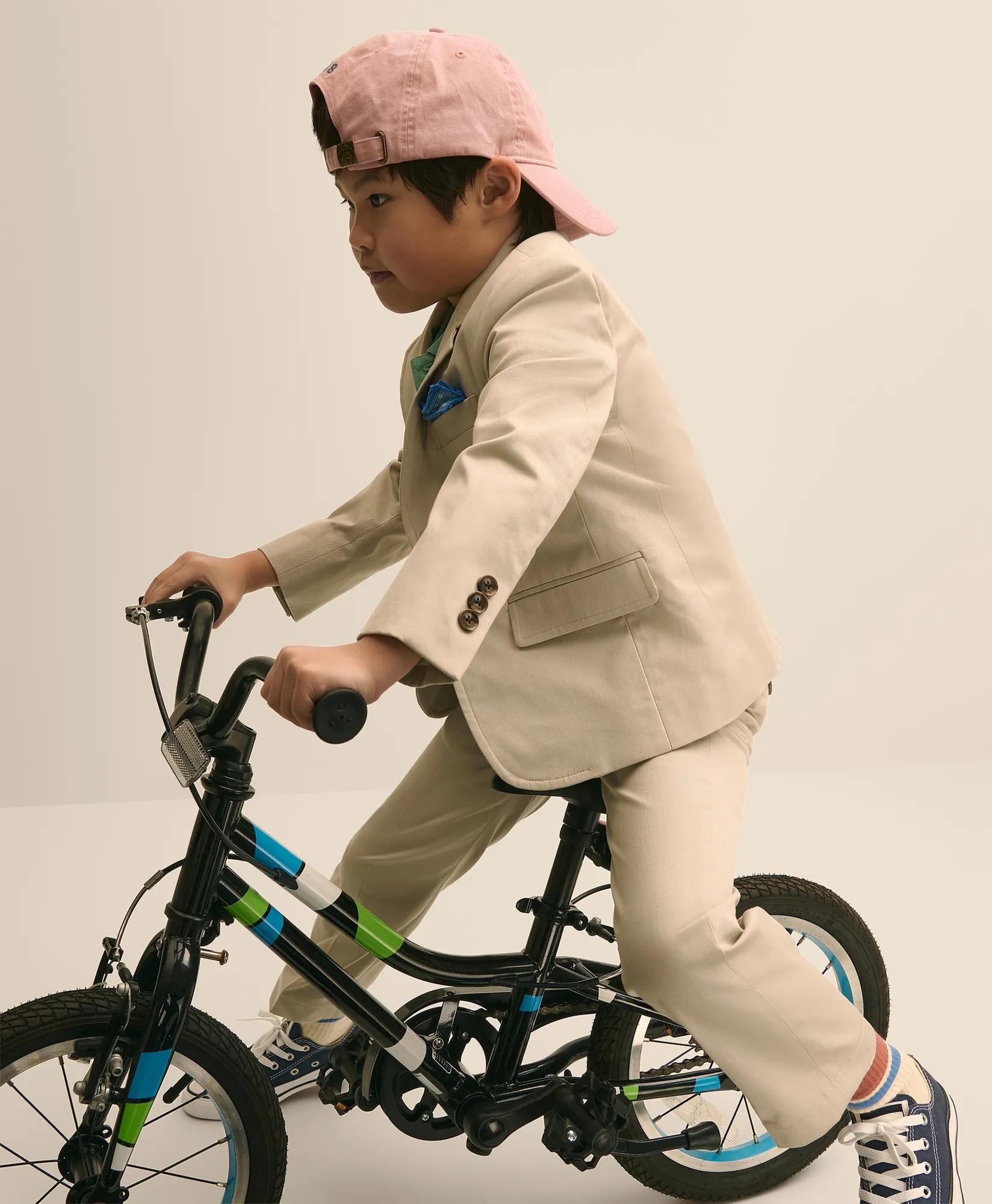 Boys Junior Stretch Cotton Suit Pants, image 2