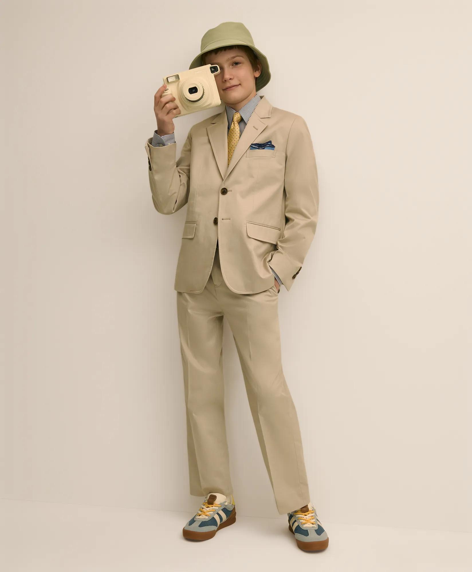 Boys Prep Stretch Cotton Suit Pants, image 2