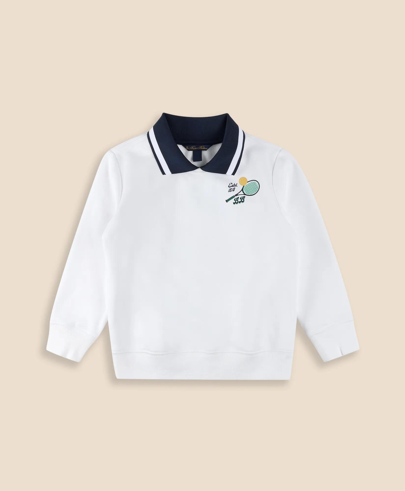 Point Collar Tennis-Graphic Sweatshirt