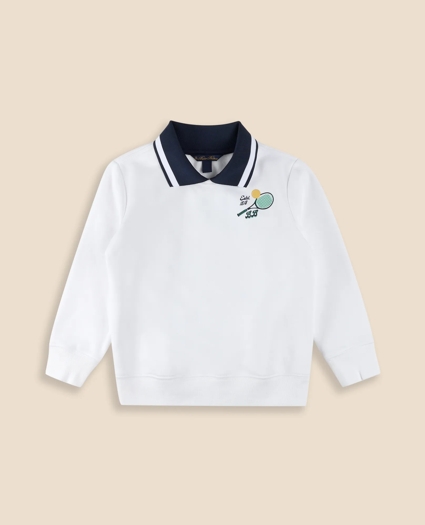 Boys Point Collar Tennis-Graphic Sweatshirt, image 1