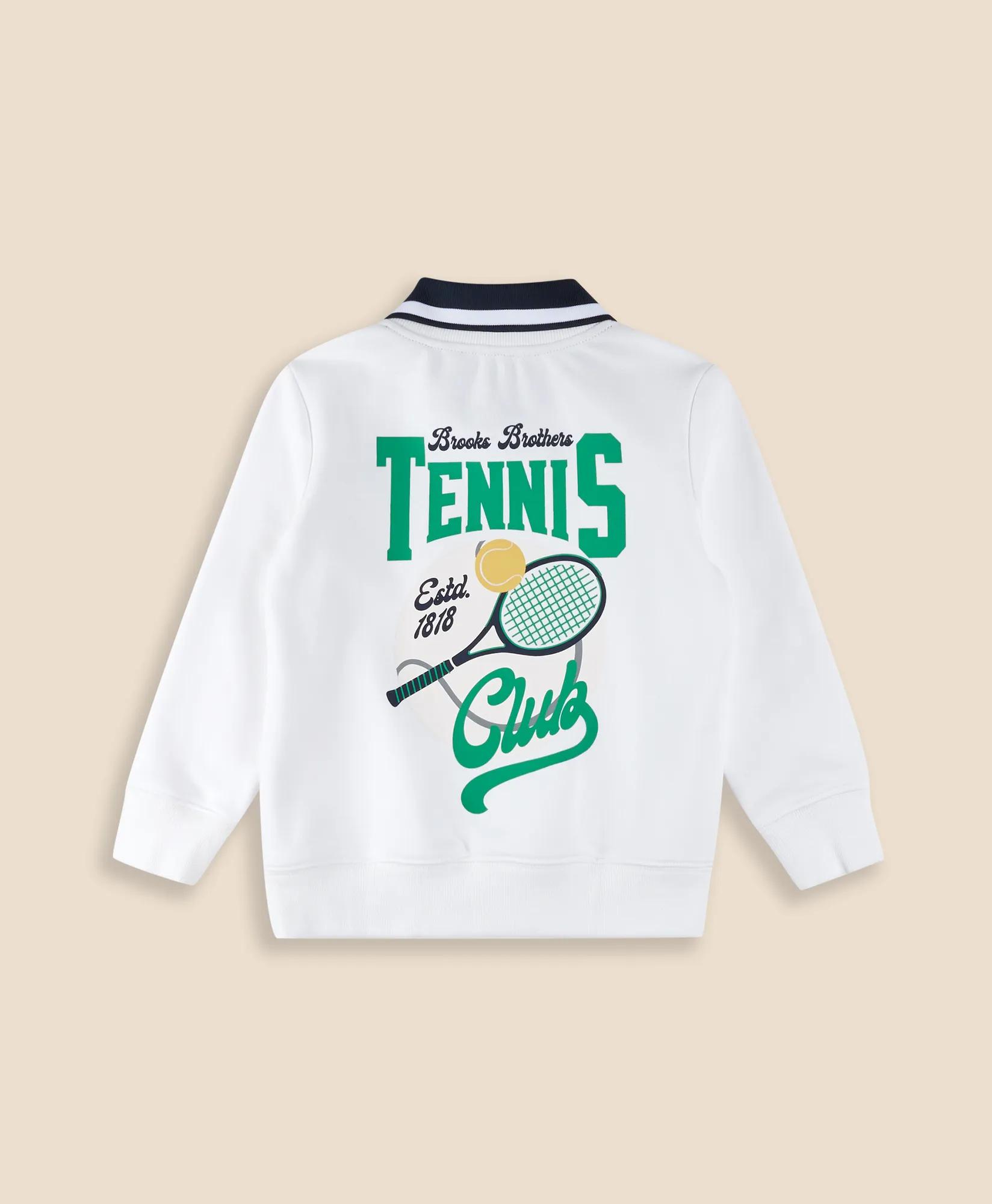 Point Collar Tennis-Graphic Sweatshirt