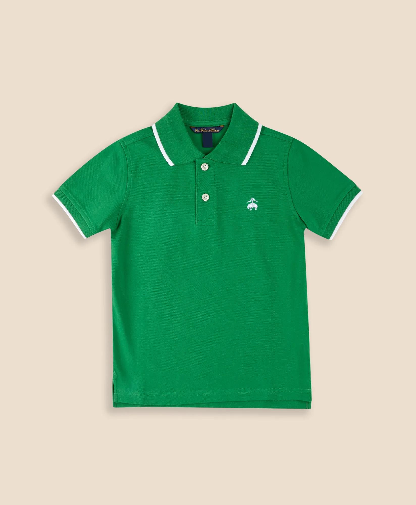Tipped Stretch Cotton Pique Polo Shirt