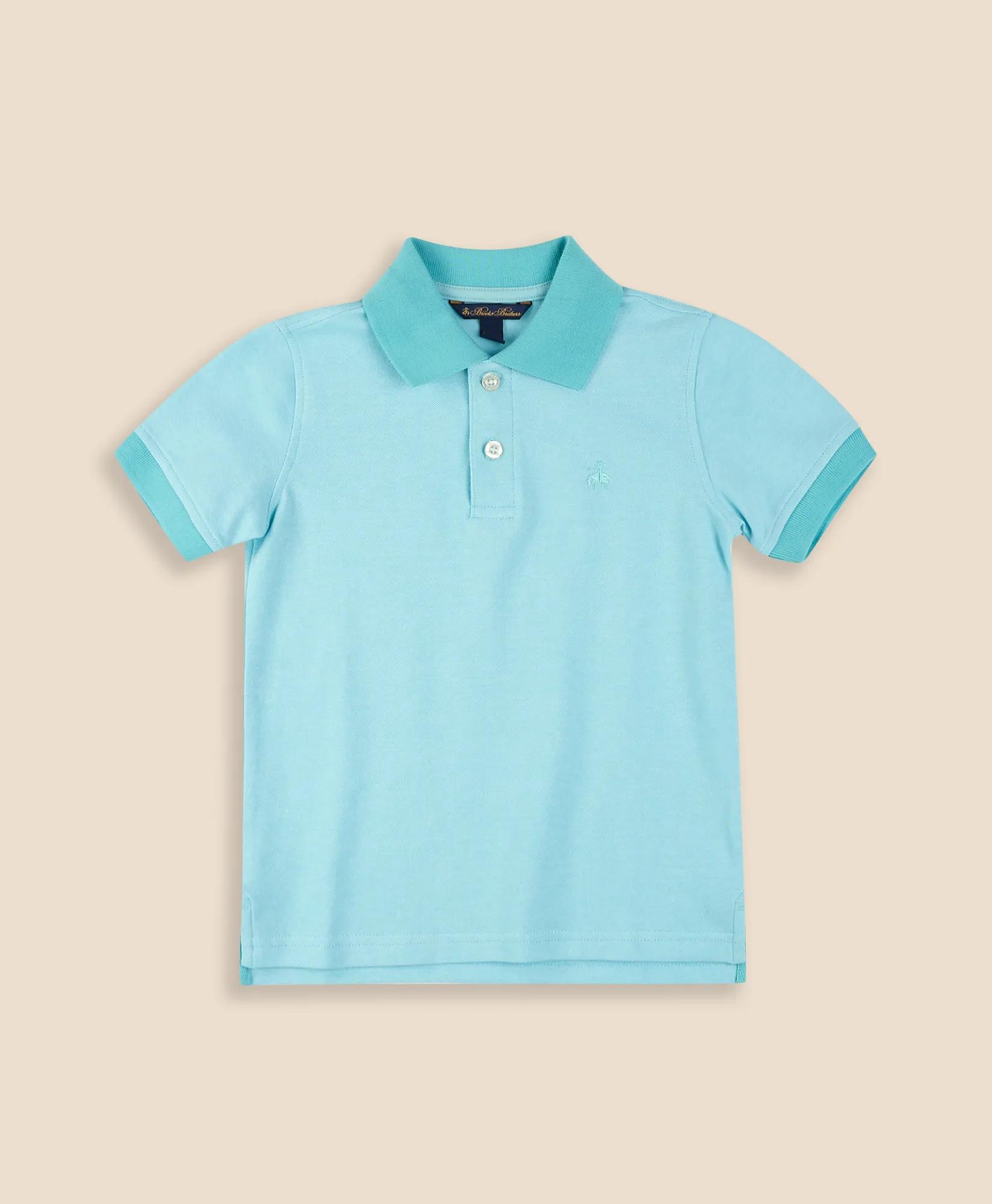 Stretch Cotton Contrast Pique Polo Shirt