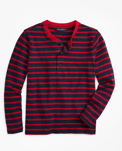 Boys Stripe Cotton Jersey Henley