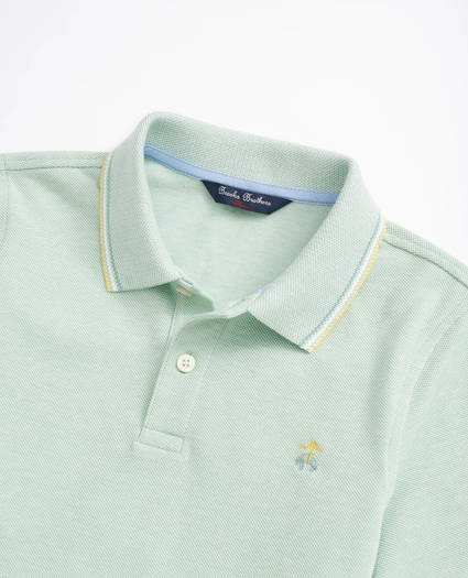 Boys Cotton Oxford Pique Polo Shirt, image 2