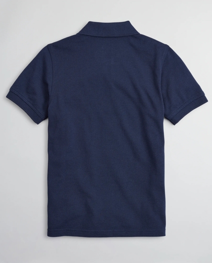 Boys Cotton Pique Embroidered Polo Shirt, image 2