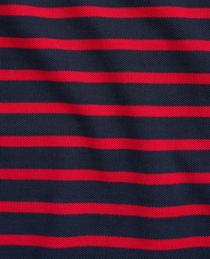 Boys Supima® Cotton Pique Mariner Stripe Long-Sleeve Polo Shirt, image 2