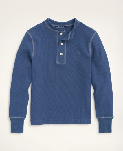 Boys Stretch Cotton Waffle Henley