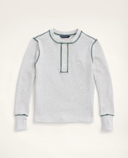 Boys Stretch Cotton Waffle Henley, image 1