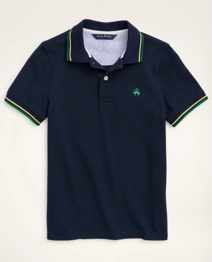 Boys Short-Sleeve Cotton Tipped Polo Shirt