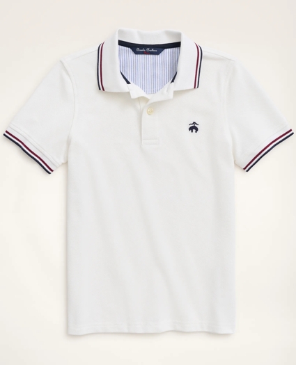 Boys Short-Sleeve Cotton Tipped Polo Shirt