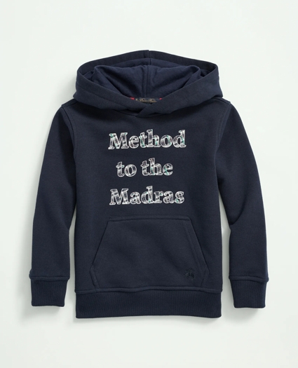 Boys Madras Text Graphic Terry Hoodie, image 1