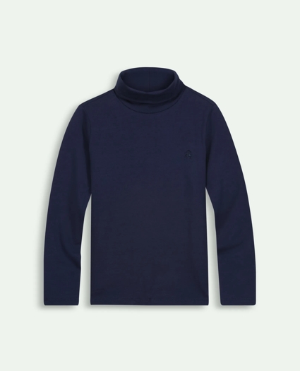 Boys Stretch Cotton Turtleneck, image 1