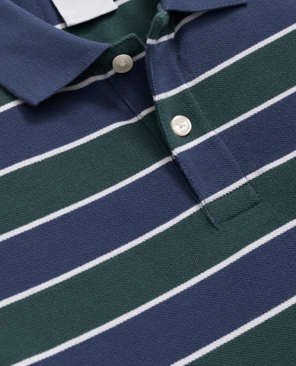 Boys Long Sleeve Striped Polo Shirt, image 2