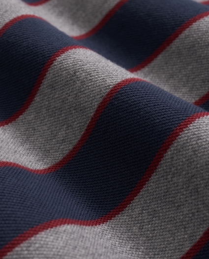 Boys Long Sleeve Striped Polo Shirt, image 3