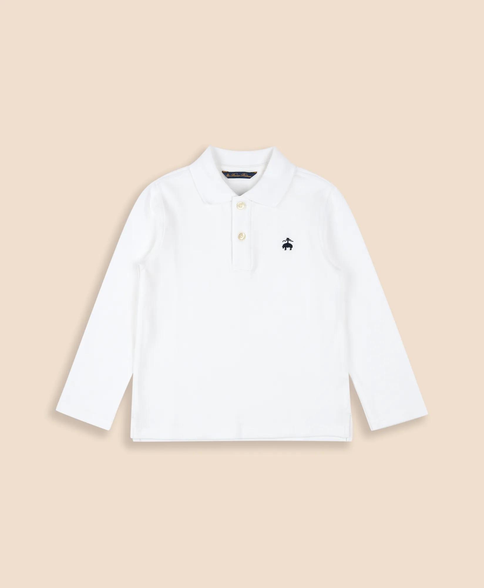 Boys Cotton-Blend Pique Polo Shirt, image 1