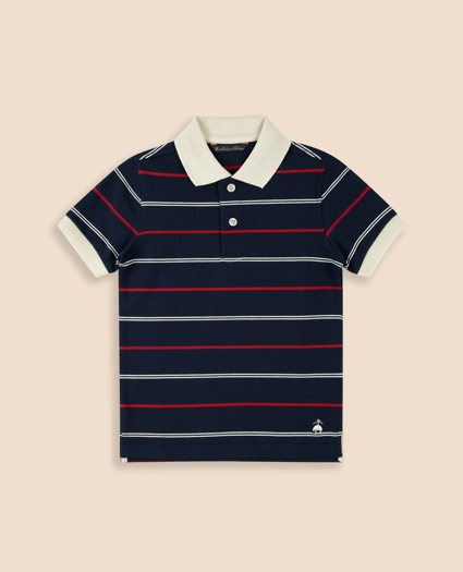 Boys Cotton-Blend Pique Polo Shirt, image 1
