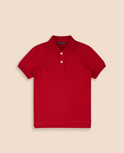 Boys Cotton-Blend Pique Polo Shirt, image 1