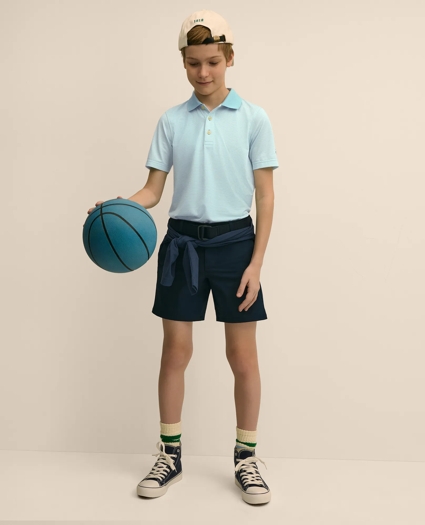 Boys Performance Series Micro-Stripe Polo, image 1