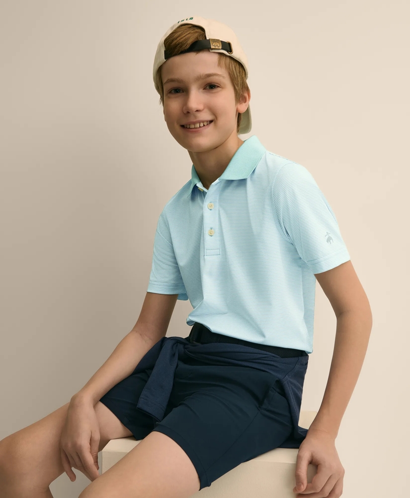Boys Performance Series Micro-Stripe Polo, image 2
