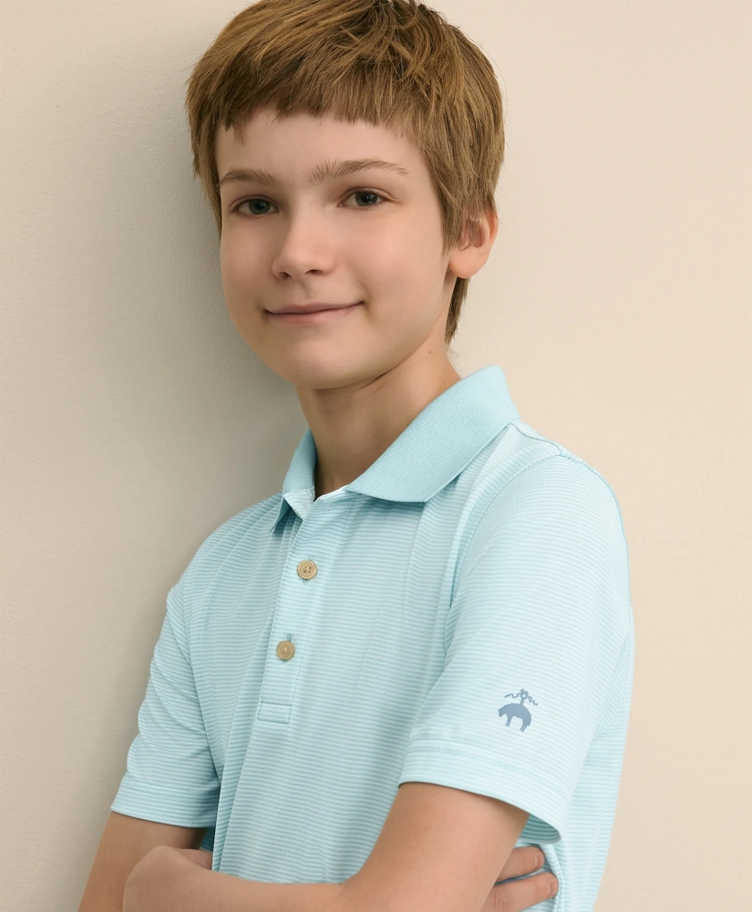 Boys Performance Series Micro-Stripe Polo, image 3